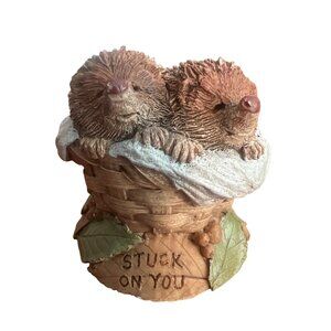 Vintage Tim Wolfe Charmers Stuck On You Hedgehog Figurine Number 12 Estate 1.5"